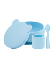 Set de hranire BWL I Minikoioi, 100% Premium Silicone – Mineral Blue