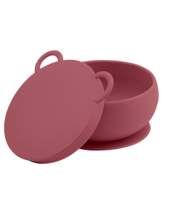 Bol Minikoioi cu Ventuza si Capac, 100% Premium Silicone – Velvet Rose