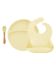 Set de hranire BWL II Minikoioi, 100% Premium Silicone – Mellow Yellow