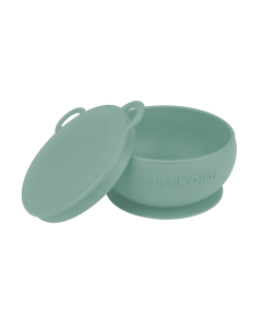 Bol Minikoioi cu Ventuza si Capac, 100% Premium Silicone – River Green