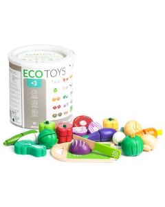 Set legume din lemn Ecotoys 20 buc