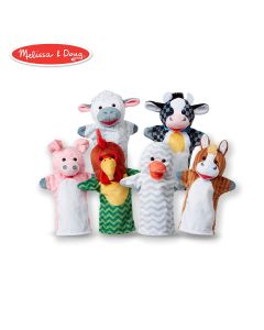 Set 6 papusi de mana Animale de la ferma - Melissa & Doug