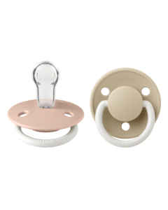 BIBS - Set 2 suzete Fosforescente De Lux GLOW Silicon, tetina rotunda, marime universala