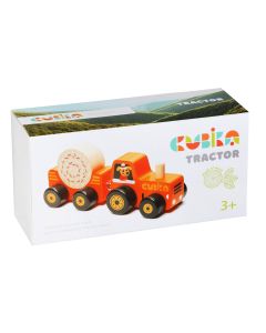 Jucarie din lemn, Cubika, Tractoras cu remorca