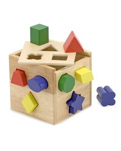 Cub din lemn cu forme de sortat Melissa and Doug