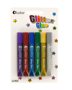 Set 6 flacoane lipici glitter colorat