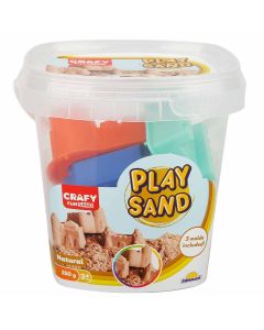 Nisip kinetic Fun Sand 350 gr Natur si 3 unelte de modelat