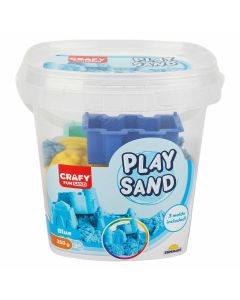 Nisip kinetic Fun Sand 350 gr Albastru si 3 unelte de modelat