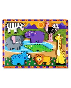 Puzzle lemn in relief Safari Melissa and Doug