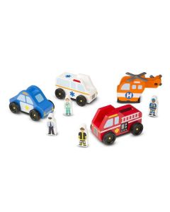 Set de joaca din lemn Vehicule de interventie