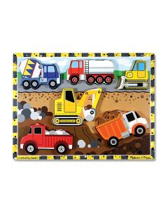 Puzzle lemn in relief Utilaje pentru constructii Melissa and Doug