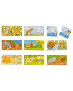 Set de 9 puzzleuri Unde locuiesc animalele?