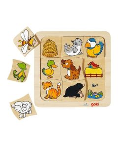 Joc puzzle de asociere Casutele animalelor