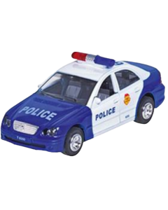 Masinuta die cast cu sunete si lumini, 15 cm, politie, albastra