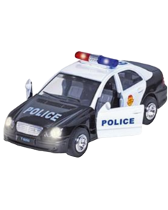 Masinuta Die Cast Cu Sunete Si Lumini, 15 Cm, Politie, Neagra