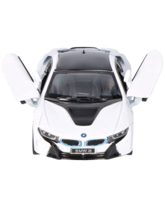 Masinuta die cast BMW i8, scara 1 la 36, 12.5 cm, alba