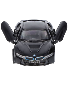 Masinuta die cast BMW i8, scara 1 la 36, 12.5 cm, neagra