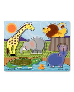 Puzzle de lemn Atinge si descopera Animale Zoo Melissa and Doug