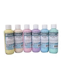 Guasa lavabila 6 x 250 ml, culori pastel