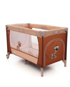 Patut pliabil cu 2 nivele Coto Baby Samba Plus Brown