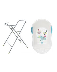 Badabulle - Set cadita ergonomica si suport pentru cadita Fun - White