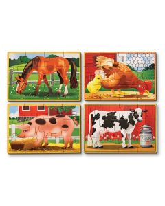 Set 4 puzzle lemn in cutie Animale domestice Melissa and Doug