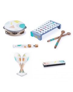 Set cu instrumente muzicale din lemn Ecotoys 3630