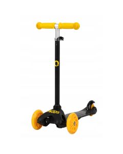 Trotineta cu 3 roti, QKIDS, LUMIS Yellow, Ghidon reglabil pe 3 trepte, Flexbrake, Rulmenti ABEC-7, Platforma anti-alunecare, Pliabil, Sarcina maxima 25 kg