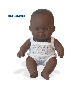 Baby african baiat Miniland Papusa 21cm