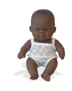 Papusa Baby african fata Miniland 21cm