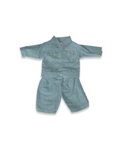 Set costum jeans pentru papusi Miniland 38-42 cm