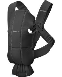 BabyBjorn - Marsupiu anatomic Mini, cu pozitii multiple de purtare – Black, Bumbac