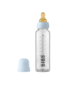 BIBS - Set complet biberon din sticla anticolici, 225 ml, Baby Blue