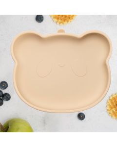 Farfurie din silicon cu ventuza, AppeKids, The Little Bear - Bubble Beige