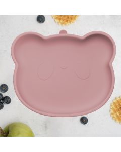 Farfurie din silicon cu ventuza, AppeKids, The Little Bear - Old Rose