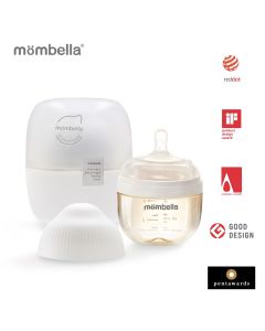 Biberon Anticolici Mombella Breast-Like, 120ml, Tetina S flux lent, PPSU, Ivory