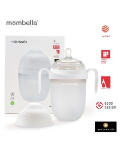 Biberon Anticolici Mombella Breast-Like, 300ml, Tetina 360Ã‚Â° XL Flux Consistent, 100% Silicon, Ivory