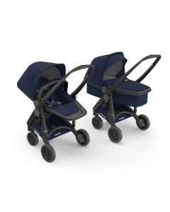 Carucior 2 in 1, Greentom, 100% Ecologic, Black Blue