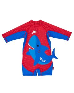 Costum de baie Zoocchini, protectie UPF50+, Marime L, 24-36 luni - Shark