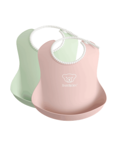 BabyBjorn - Set 2 bavete, Powder Green/Powder Pink