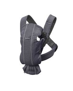 BabyBjorn - Marsupiu anatomic Mini, cu pozitii multiple de purtare – Anthracite, 3D Mesh