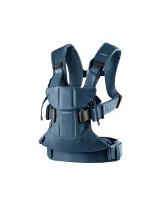 BabyBjorn - Marsupiu anatomic One, cu pozitii multiple de purtare Denim Midnight Blue, Bumbac