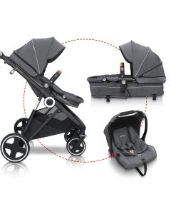 BabyGo - Carucior 3 in 1 Halime – cadru Black