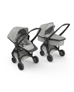 Carucior 2 In 1, Greentom, 100% Ecologic, Black Grey 