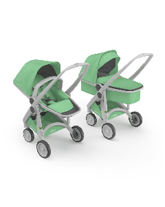 Carucior 2 In 1, Greentom, 100% Ecologic, Grey Mint