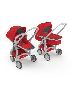 Carucior 2 In 1, Greentom, 100% Ecologic, Grey Red