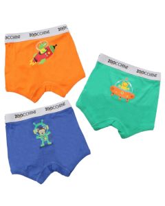 Boxeri din bumbac organic, pentru baieti, Zoocchini Space Force, 4-5 ani - set 3 buc