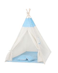 Springos - Cort copii stil indian Teepee Blue Stars XXL