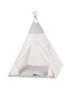 Springos - Cort copii stil indian Teepee Grey Stars XXL