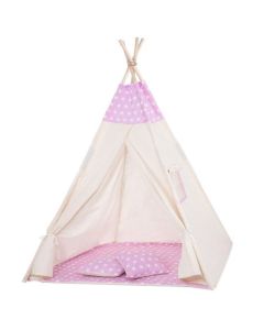 Springos - Cort copii stil indian Teepee Pink Dots XXL